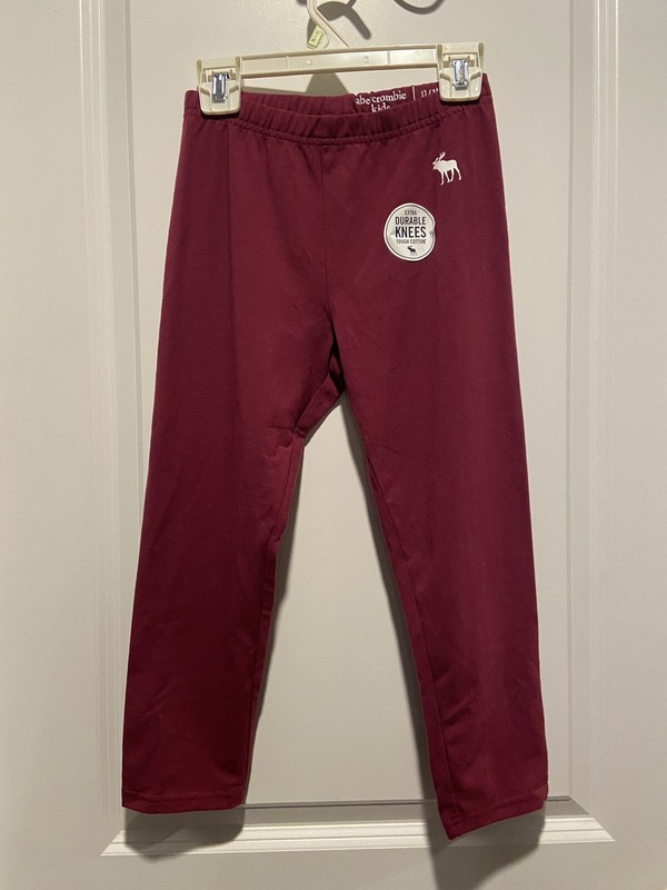 abercrombie kids girls size 13 / 14 capri leggings bnwt burgundy