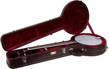 Crossrock Wood Case for 12.5'' Openback Banjos-Brown Leather