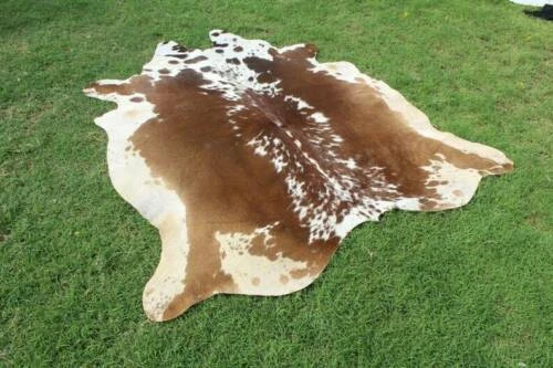NUEVAS ALFOMBRAS GRANDES 100% CUERO DE VACA TRICOLOR PIEL DE VACA ALFOMBRA ÁREA Foto 4 de 4