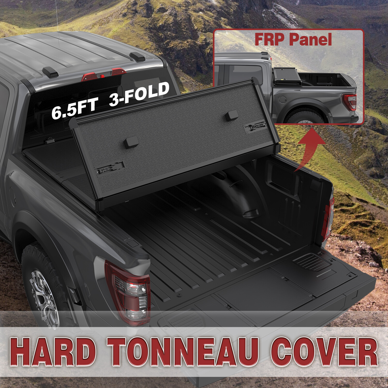 6.5FT Fiberglass Hard Bed Tonneau Cover 3Fold Fit 0323 Dodge Ram1500