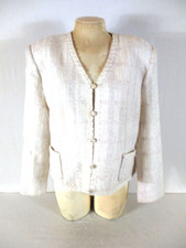 Mountain Home Womens 16 Ivory Button Closure Lined Jacket (l)