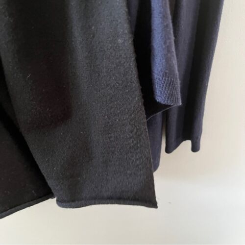 Jil Sander navy blue black draped front sweater cardigan hooded wool small - Picture 4 of 10