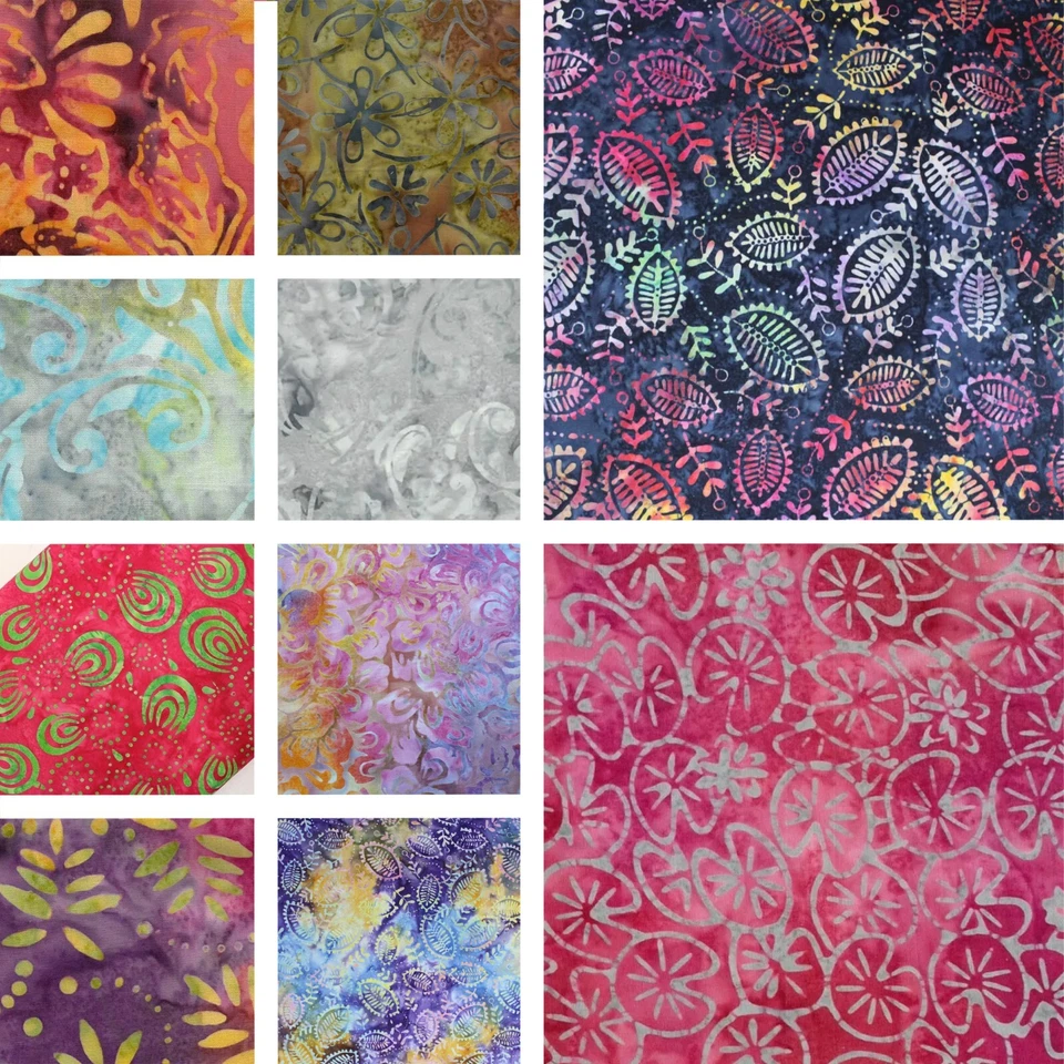 THE FABRIC GUYS Premium Batik Fabric 100% Cotton High Quality Dress Quilting Material 45" Wide