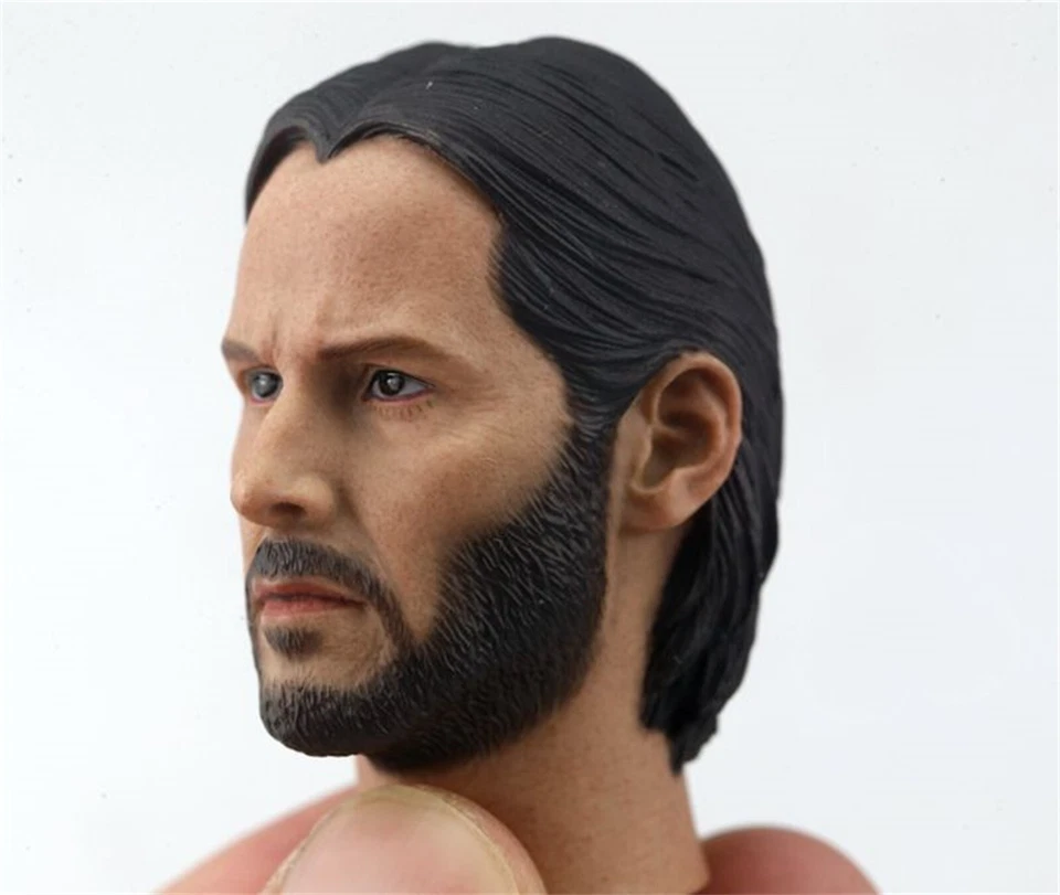 1/6 StarsReeves John Wick Man Head Sculpt Fit 12" Hot Toys Worldbox Body Figure - Image 4 of 4