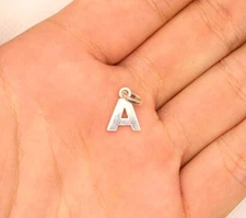 925 Sterling Silver Stamped Arial Bold Alphabet Initial Pendant High Quality