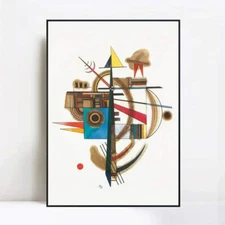 Framed Canvas Art Oval n°2, 1925 by Wassily Kandinsky Home Office Decor 24"x32"
