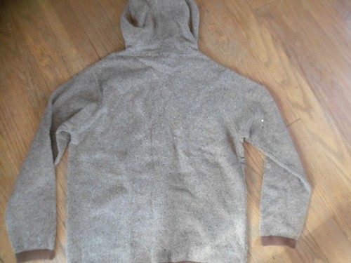 Victoria Jones Christmas Sweater Zip Cardigan Hoodie Brown Sz sm Appliqued EUC - Picture 3 of 3