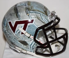 2013 Virginia Tech Hokies Hokie Stone VT Riddell Mini Helmet vs UM w/wo Visor