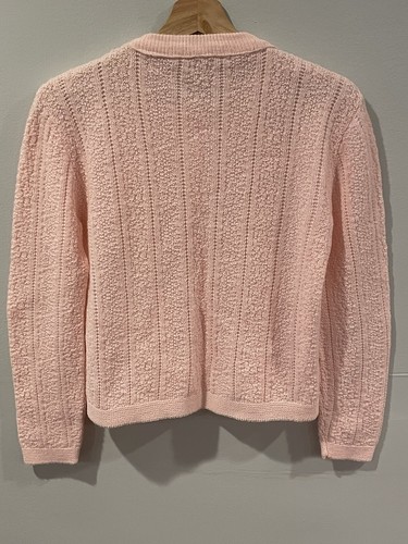 Vintage Cardigan Sweater Womens Small Pink Grandma Casual Button 60s 70s - Picture 3 of 7