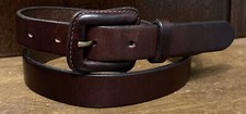 Express Dark Brown Italian Leather Belt Sz L 1  Wide Campaigne Intl Made USA EUC