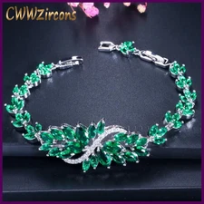 CWWZircons 6 Colors Choice Luxury Women Party Evening Jewelry Big Green Crystal