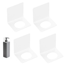 4Pcs Soap Bottle Dispenser Holder Wall Mount Shampoo Dispenser Holder White