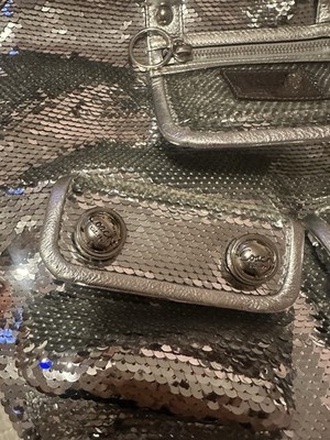 Coach Y2K Sequin Silver Vintage Tote Shoulder Bag Poppy | eBay