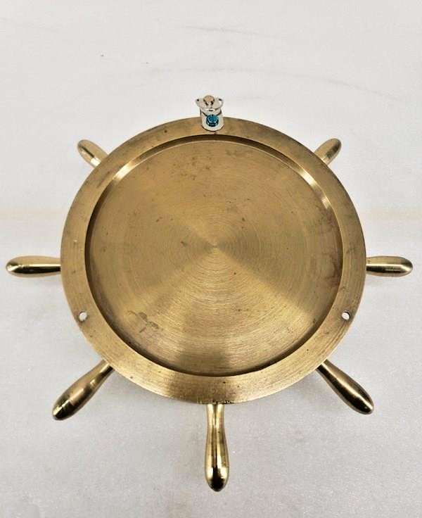 Chelsea Clock Co. Brass Ship’s Wheel Clock – U.S. Maritime Commission – Nautical