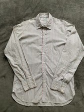 VNT Turnbull Asser Dress Shirt Mens 16-41cm Striped Cotton Barrel Cuff England