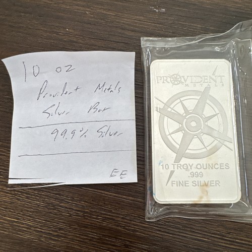 Silver Bar - 10 Troy Ounces - 99.9% Silver - Provident Metals - Lot EE - Picture 2 of 11