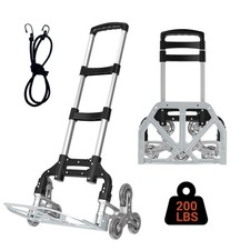 200LB Stair Climbing Cart, Folding Hand Truck Dolly, Grocery Shopping Cart with