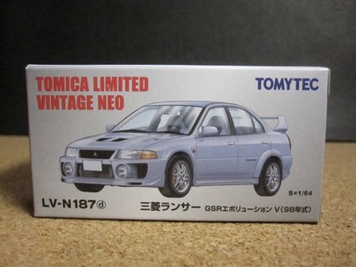 Tomica LVN187d Mitsubishi Lancer GSR Evolution V Silver Limited Vintage Minicar