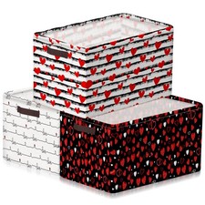 3 Pcs Valentines Baskets Storage Valentine's Day Basket for Gifts Collapsible...