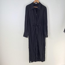 SHeike shirt dress womens 14 black long sleeve collar viscose 125706