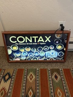 CONTAX Carl Zeiss Light Up Box Sign Collectible Advertising Vintage Cameras Lens