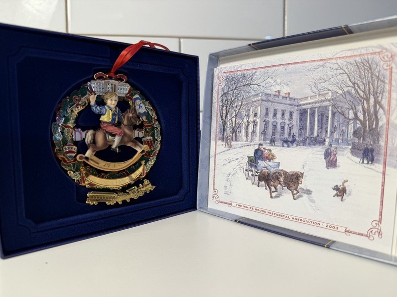 White House Historical Association 2003 Rocking Horse Ornament w/ Box