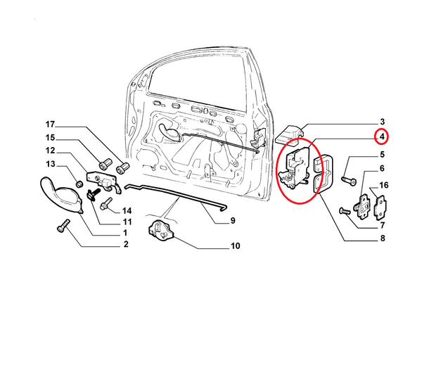 Verriegelung Anschluss Seite Vorne Rechts Fiat Marea Original 46461286-image