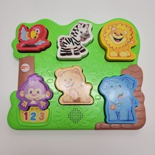 Fisher Price Laugh Learn Zoo Animal Puzzle w Sounds Music Baby WORKS