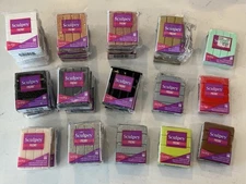 Lot Of 30- 2oz Sculpey Premo Polymer Clay In Various Colors w/ FREE Clay Roller
