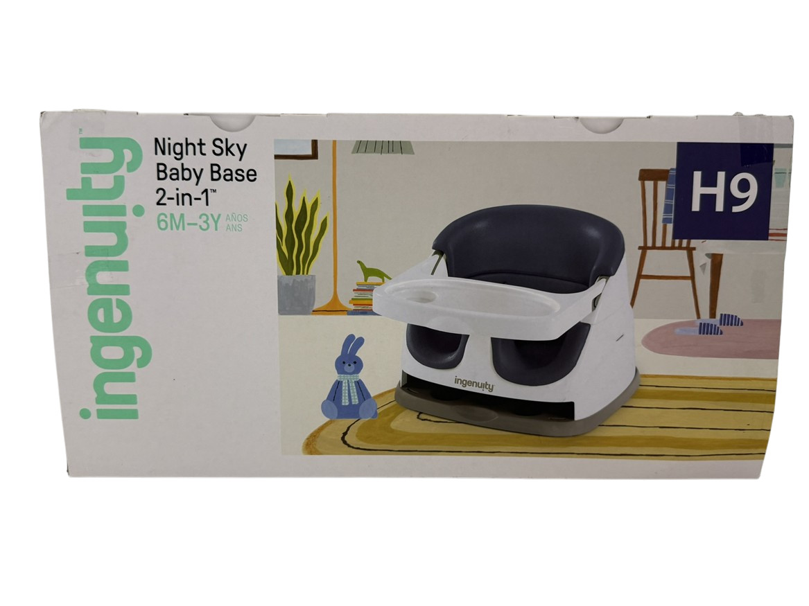 Ingenuity NEW Baby Base 2-in-1 Booster Feeding & Floor Seat w/ Self-Storing Tray