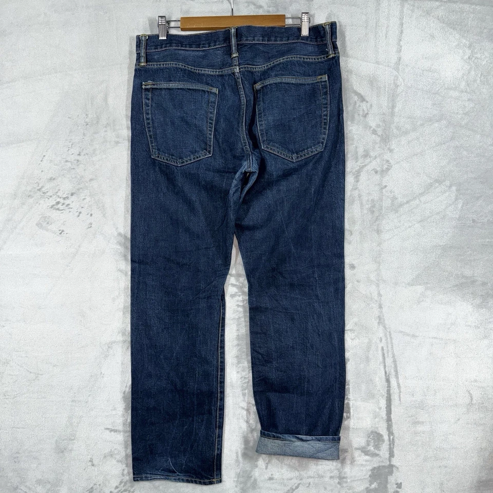 GAP Selvedge Jeans Mens 34x30 Blue Slim Fit Faded Grunge Rocker Biker Casual - Image 4 of 4