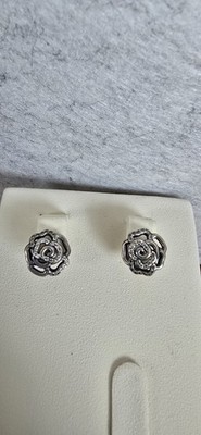 Original Pandora Ohrstecker Schimmernde Rose Sterlingsilber CZ #290575CZ
