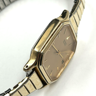 Vintage SEIKO Quartz 2A22-5021 Gold Tone Octagonal Watch Tank