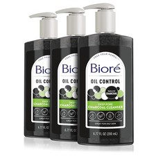 Pack of 3 Biore Charcoal Facial Cleanser - Deep Cleanse for Oily Skin, 6.76 oz