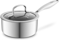 Tower Geo-Clad 18cm Hybrid Non-Stick Saucepan with Glass Lid~