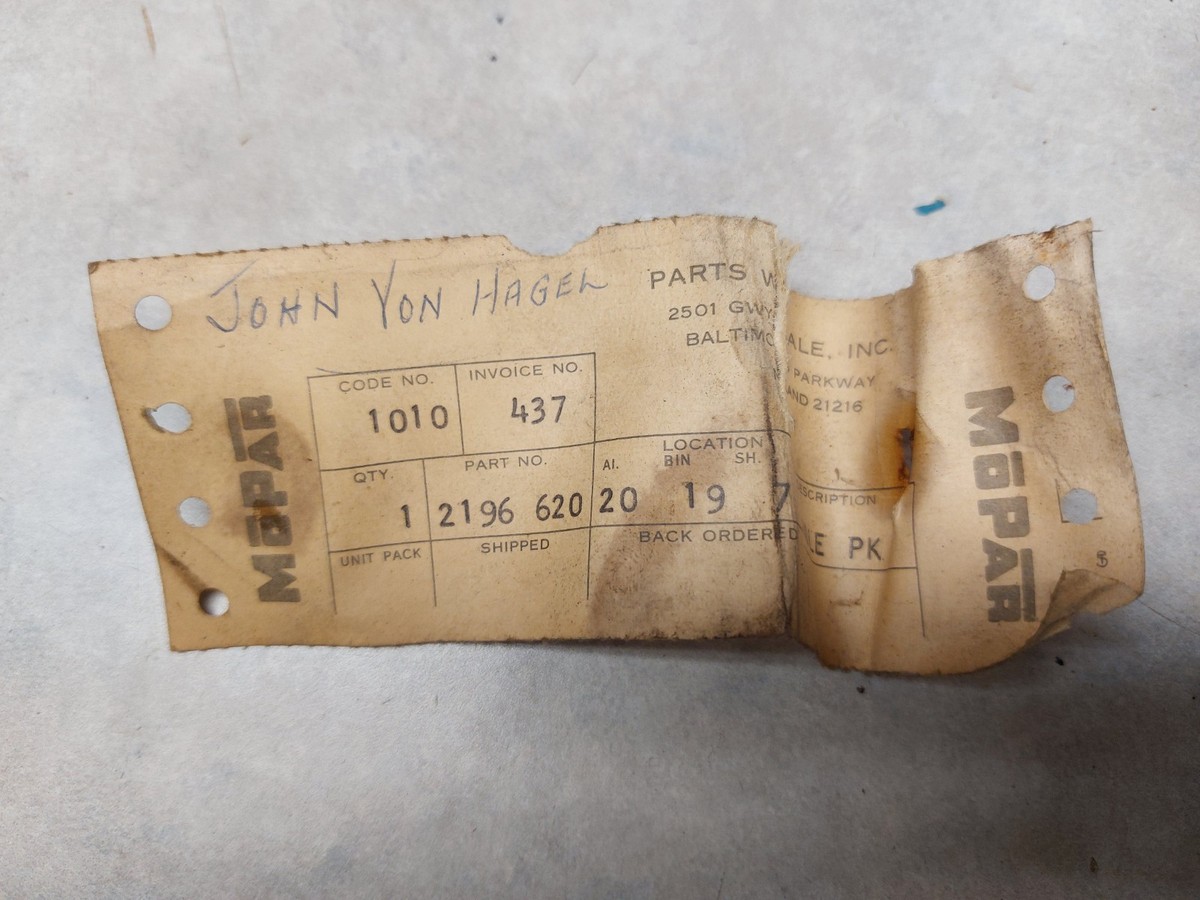 NOS Mopar 1960 1961 1962 Valiant Lancer Tailgate Window Handle 59