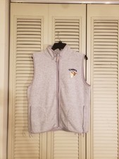 Vintage Pooh Disney Embroidered Tigger Gray Fleece Zip Vest Large Pockets