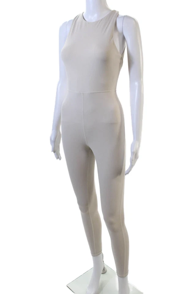 Mono deportivo Dynamite para mujer con correa cruzada espalda abierta beige talla XS Foto 2 de 4