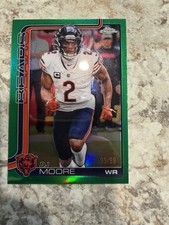2025 Topps Chrome DJ Moore Green Parallel /99 Chicago Bears Football Card