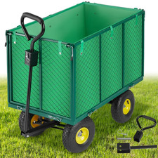 Brouette Chariot Jardin Bâche 544 Kg Vert Remorque Main XXL