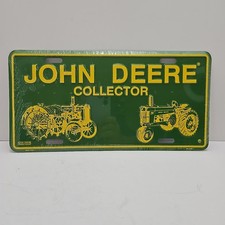 John Deere Collector License Plate Tag Green Yellow Tractors #94D-1001 New Vtg