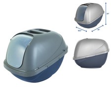 Effortless Clean with Jumbo Hooded Cat Litter Pan - Ideal for Kittens  Seniors