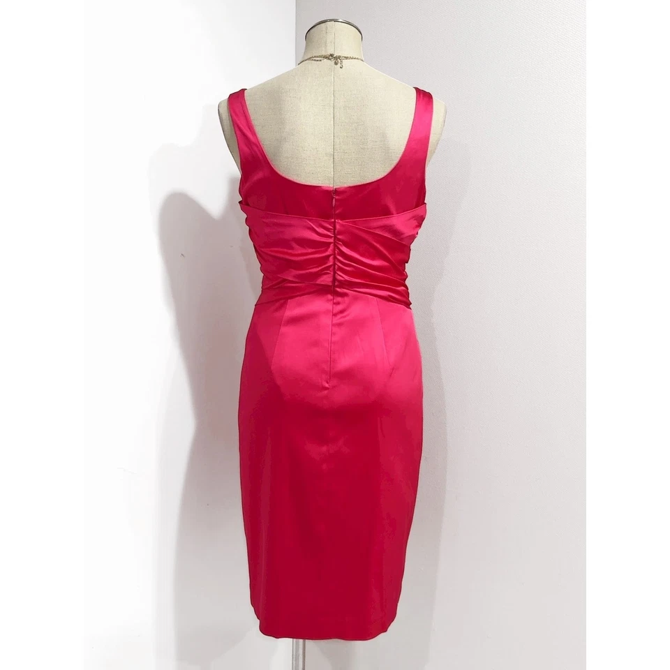 Vestido para mujer Jones New York rosa satinado sin mangas cuello en V formal talla 6 Foto 2 de 4