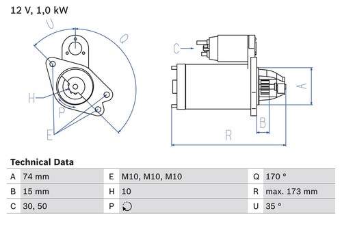 STARTER 0 986 025 290 FOR MAZDA 2/3 ZJ-46/VE 1.3L Z6Y3/Z6Y1/Z668/Z682 1.6L 4cyl - Picture 2 of 6