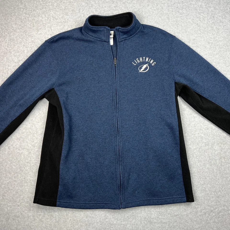 Tampa Bay Lightning Jacket Mens Large Blue Black Full Zip NHL Hockey Fleece Warm - Image 2 of 4