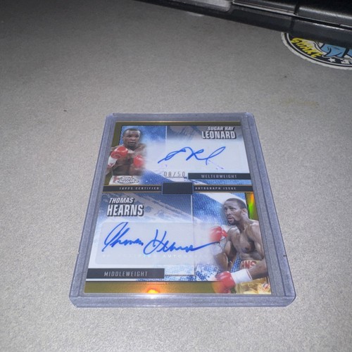 Sugar Ray Leonard / Thomas Hearns [Gold Refractor] #SMS-LH card