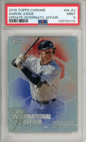 2018 Topps Chrome Update Aaron Judge IA-AJ International Affair PSA 9 Yankees
