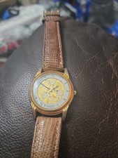 Reloj Mundo Fossil Oro. Correa de reloj de cuero genuino
