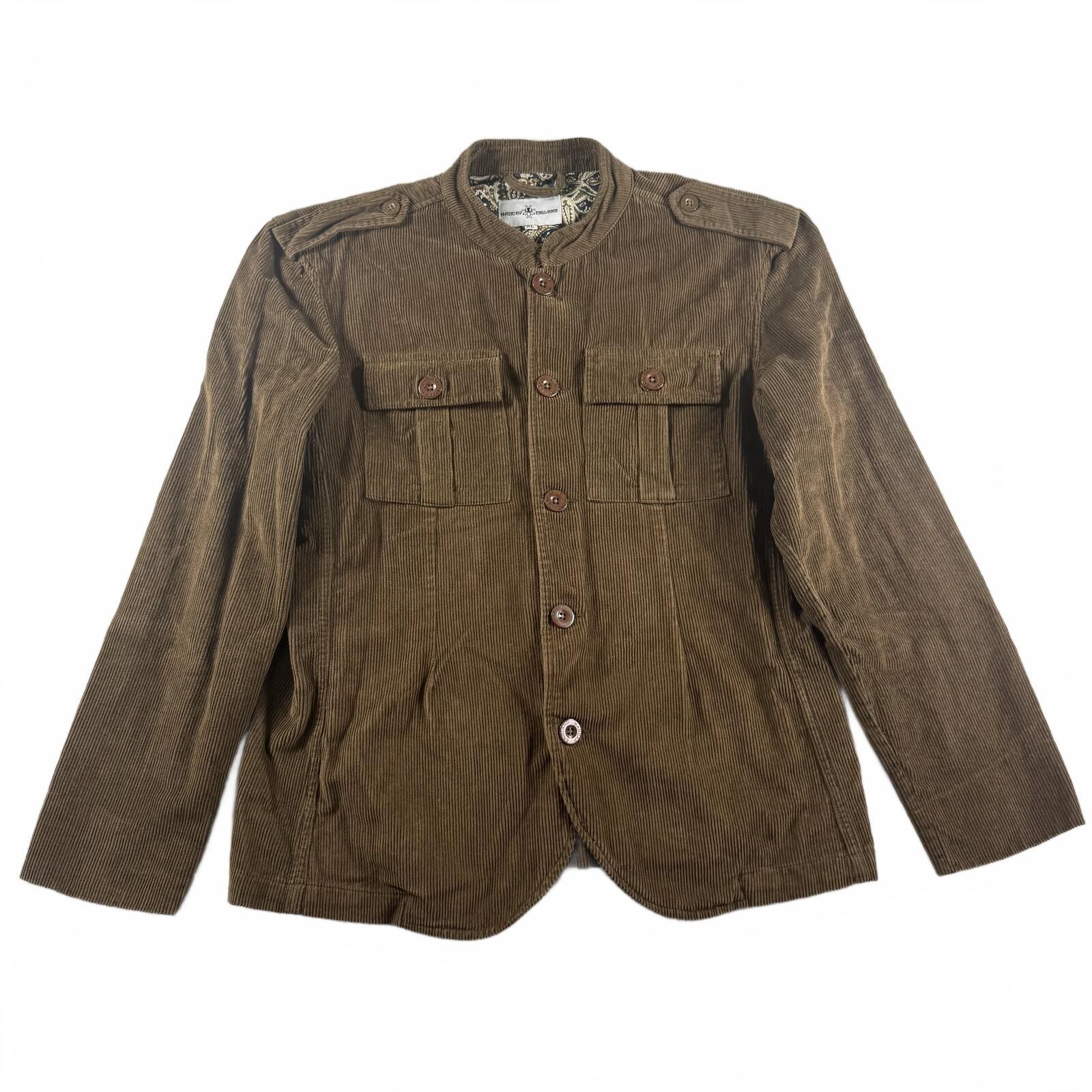 Madcap England Lennon Corduroy Military Jacket XL Brown Paisley Mod 60s Retro