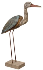Primitives by Kathy Sand Crane Sitter Beach House Coastal Decor Sea Bird Rustic
